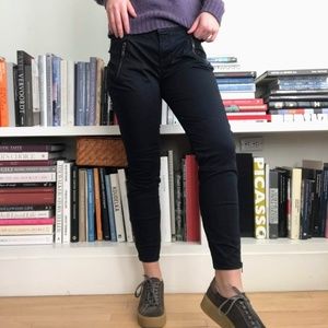 J Brand Skinny Fit Navy Pants w/ Zipper Detailing
